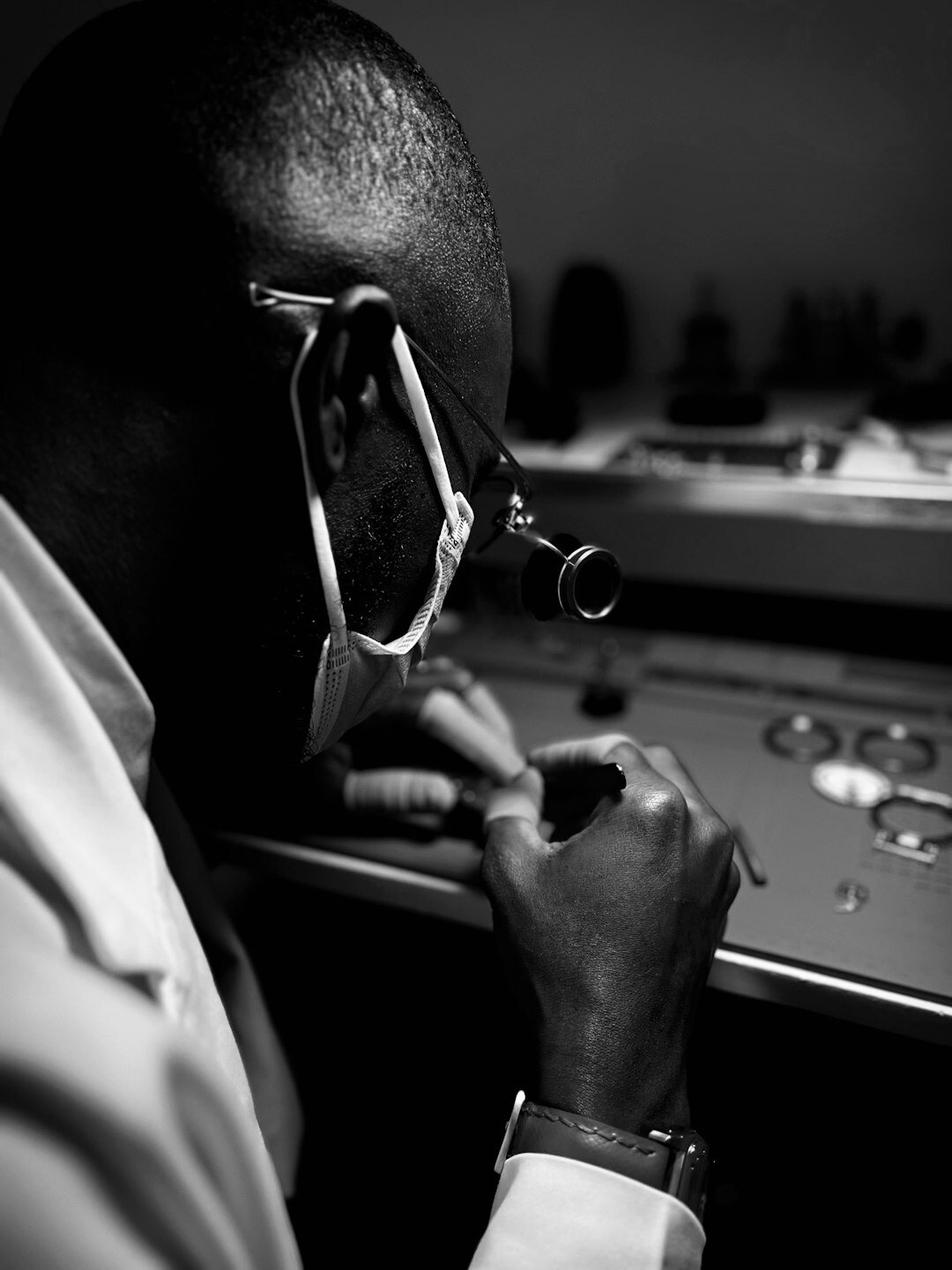 swiss watchmaker at work